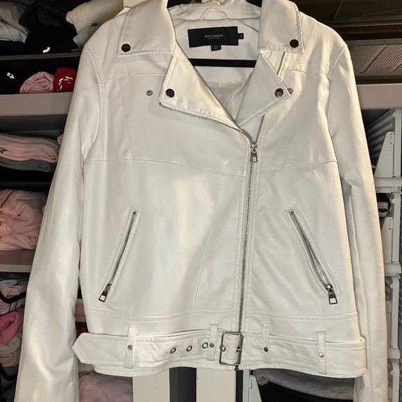NWOT Vero Moda White Pleather Motto Jacket/Reduced Price/Note Description - Picture 13 of 14